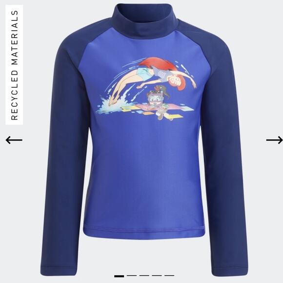 0295 NEW Disney The Little Mermaid Adidas Rash Guard - Picture 2 of 6